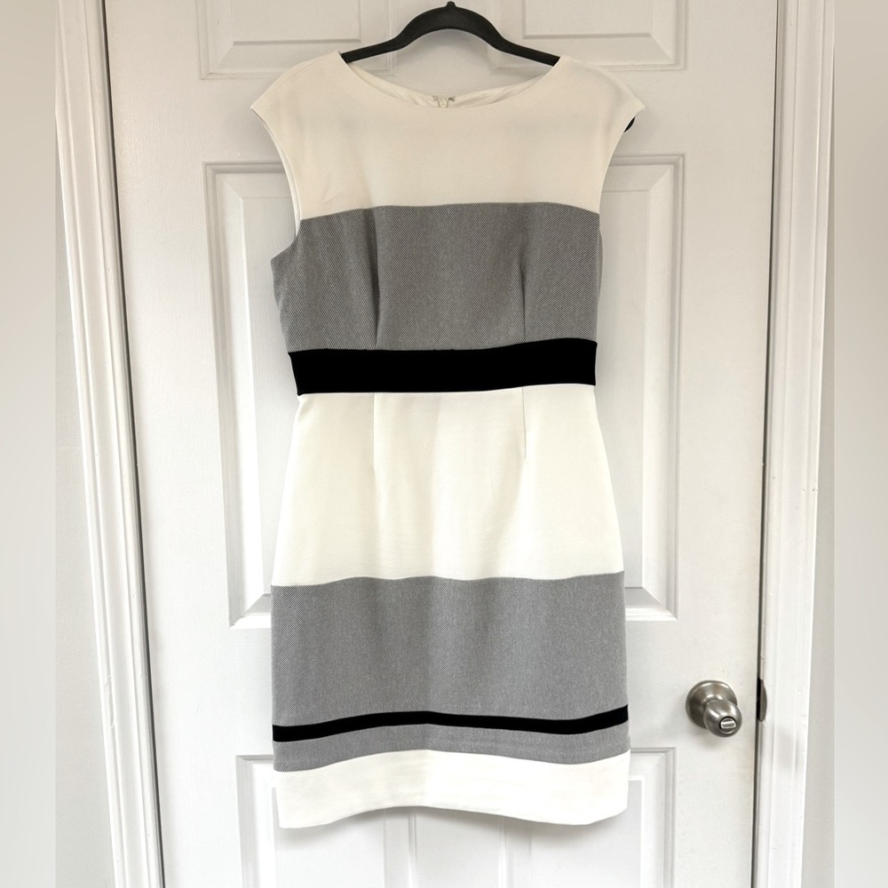 Sandra Darren Colorblock Sheath Lined Sleeveless Dress - size 8, never worn
